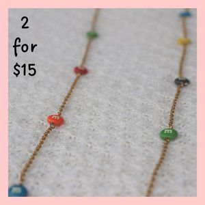 M&M's gold-tone chain necklace